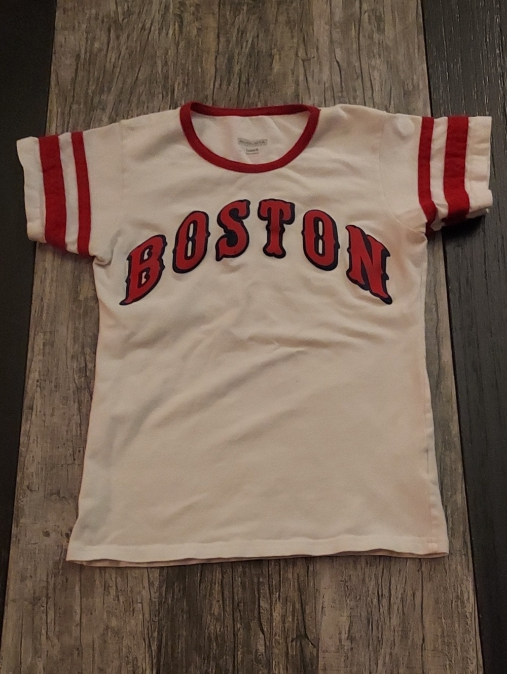 Augusta Sportswear Ladies Boston Red Sox Ringer Tee - White & Red Accents